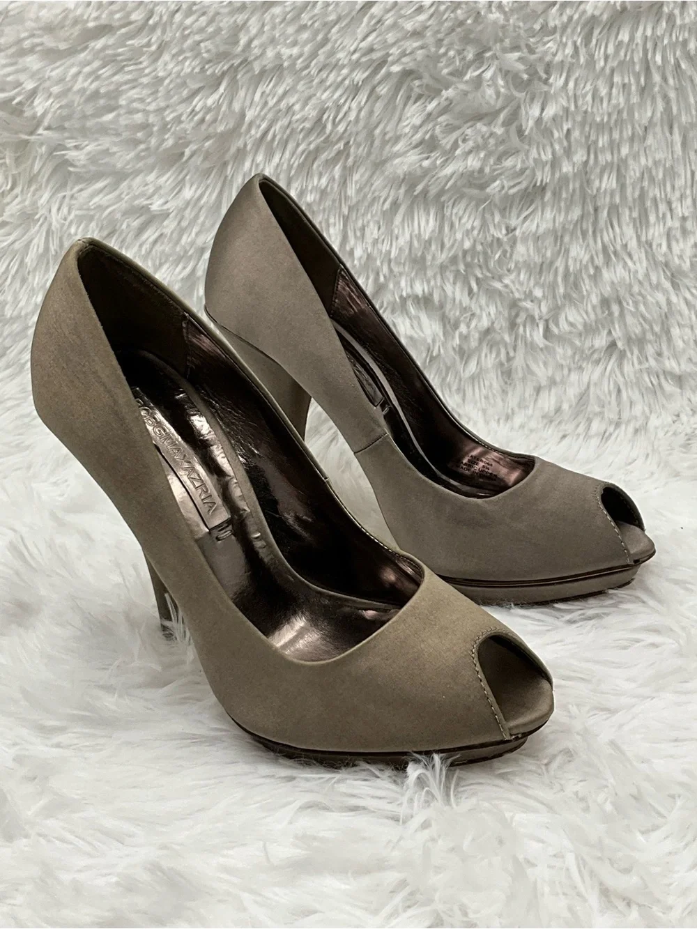 BCBGMaxAzria Stilettos Size 5.5 Taupe Peep-Toe Stilettos